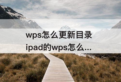 wps怎么更新目录 ipad的wps怎么更新目录