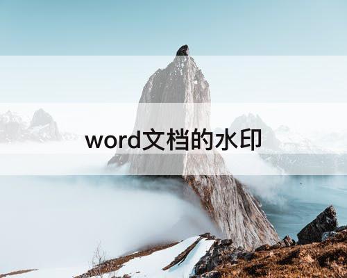 word文档的水印