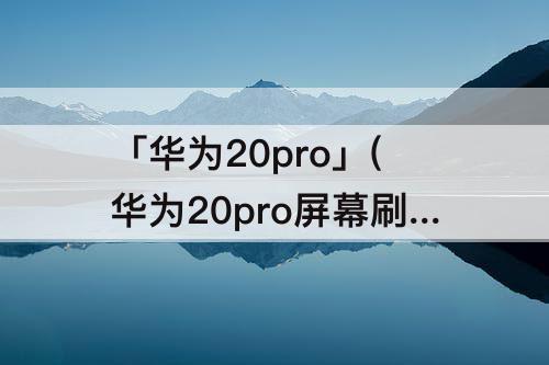 「华为20pro」(华为20pro屏幕刷新率多少HZ)