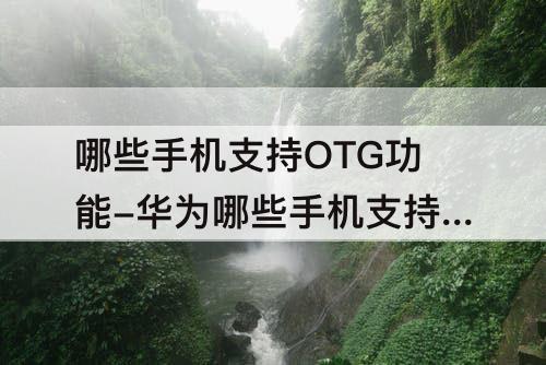 哪些手机支持OTG功能-华为哪些手机支持OTG功能