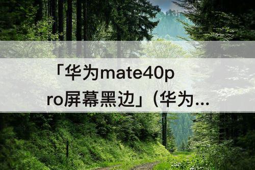 「华为mate40pro屏幕黑边」(华为mate40pro屏幕黑边太大)