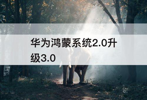 华为鸿蒙系统2.0升级3.0