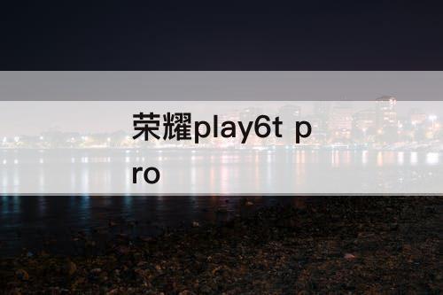 荣耀play6t pro