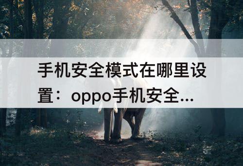 手机安全模式在哪里设置：oppo手机安全模式在哪里设置