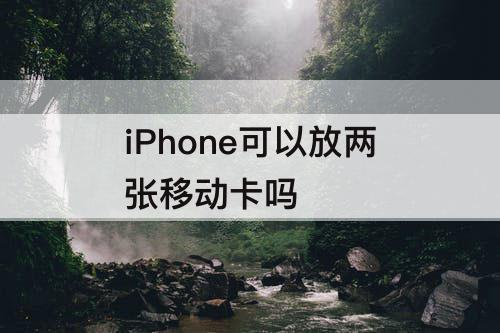 iPhone可以放两张移动卡吗