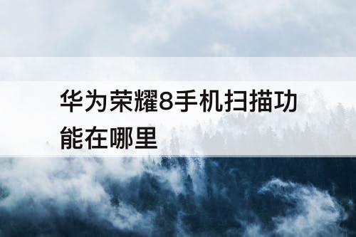 华为荣耀8手机扫描功能在哪里