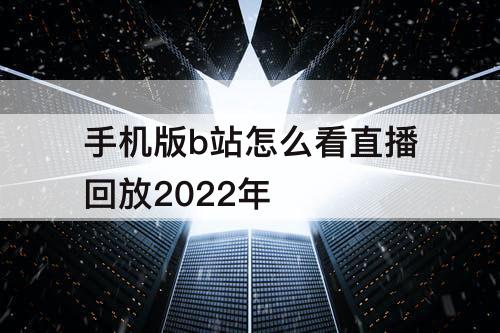 手机版b站怎么看直播回放2022年