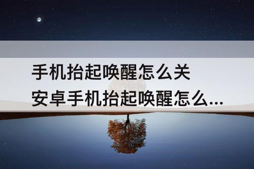 手机抬起唤醒怎么关 安卓手机抬起唤醒怎么关闭