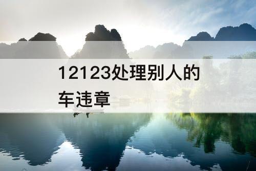 12123处理别人的车违章