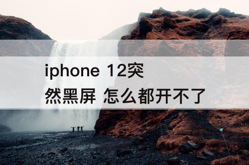 iphone 12突然黑屏 怎么都开不了