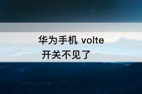 华为手机 volte 开关不见了