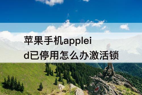 苹果手机appleid已停用怎么办激活锁