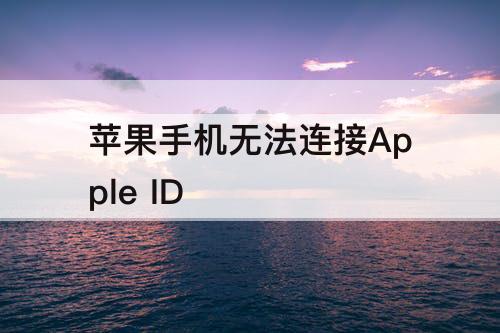 苹果手机无法连接Apple ID