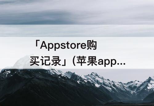 「Appstore购买记录」(苹果appstore购买记录待处理要多久)