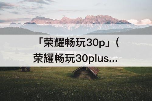 「荣耀畅玩30p」(荣耀畅玩30plus摄像头参数)