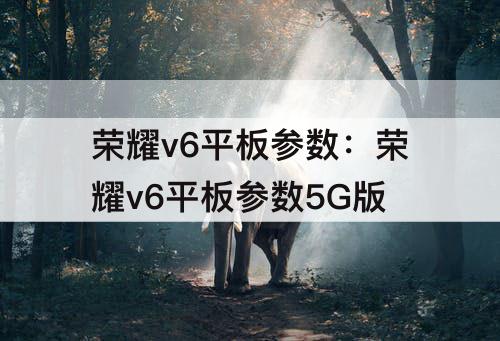 荣耀v6平板参数：荣耀v6平板参数5G版