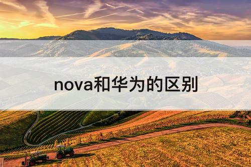 nova和华为的区别
