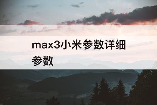max3小米参数详细参数
