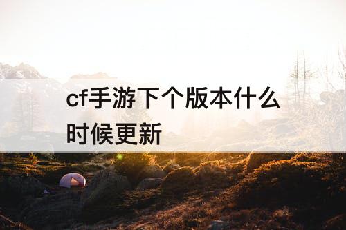 cf手游下个版本什么时候更新