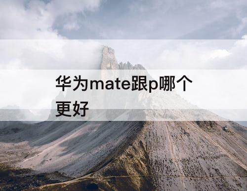 华为mate跟p哪个更好