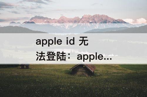 apple id 无法登陆：apple id 无法登陆 连接到服务器时出现问题