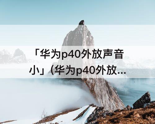 「华为p40外放声音小」(华为p40外放声音小怎么办)