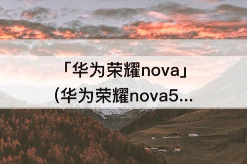 「华为荣耀nova」(华为荣耀nova5pro参数配置详情)