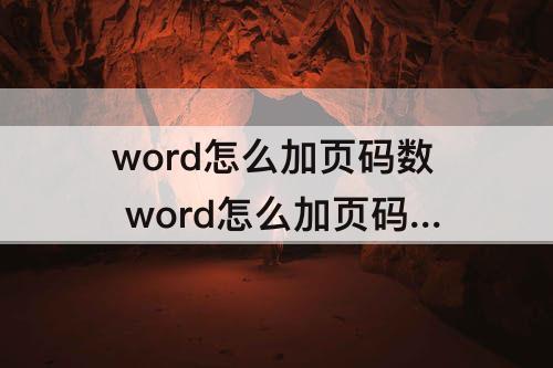 word怎么加页码数 word怎么加页码数不加页眉