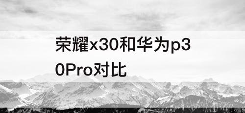 荣耀x30和华为p30Pro对比