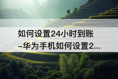 如何设置24小时到账-华为手机如何设置24小时到账
