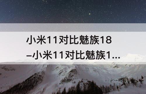 小米11对比魅族18-小米11对比魅族18spro