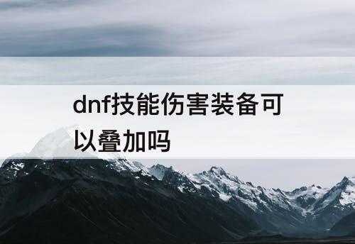 dnf技能伤害装备可以叠加吗