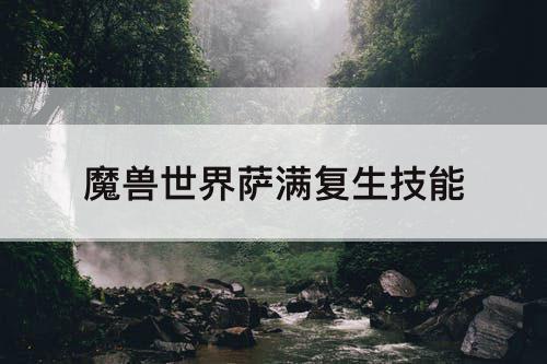 魔兽世界萨满复生技能