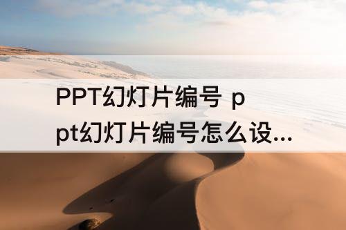 PPT幻灯片编号 ppt幻灯片编号怎么设置