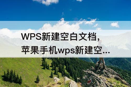 WPS新建空白文档，苹果手机wps新建空白文档