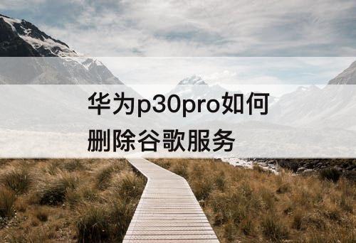 华为p30pro如何删除谷歌服务