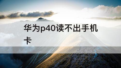 华为p40读不出手机卡