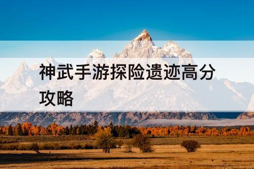 神武手游探险遗迹高分攻略