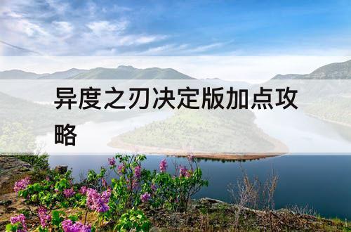 异度之刃决定版加点攻略