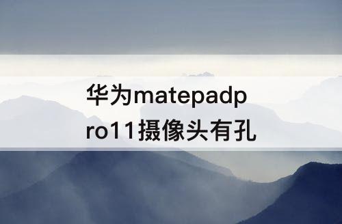 华为matepadpro11摄像头有孔