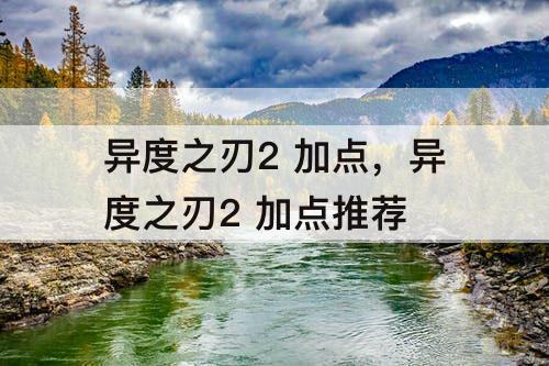 异度之刃2 加点，异度之刃2 加点推荐