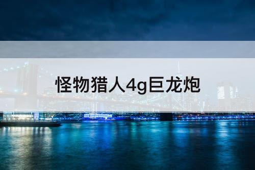 怪物猎人4g巨龙炮