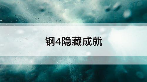 钢4隐藏成就