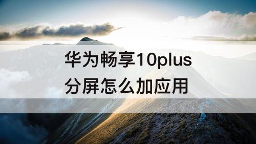 华为畅享10plus分屏怎么加应用