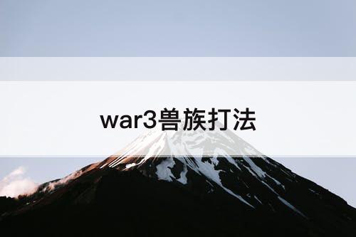 war3兽族打法