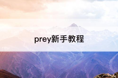 prey新手教程